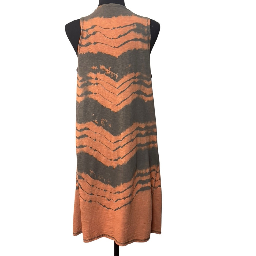 Loveriche T-Shirt Dress Green Orange Tie Die Size Large‎ A-Line Stretch Casual - Picture 3 of 7